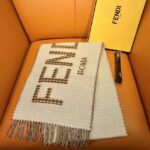 Fendi Wool And Cashmere Cream Scarf 180cm/71in FXT334AHR1F0QF7 