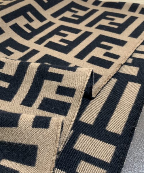 Fendi Wool and Silk Brown and Black 180cm/71in