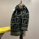 Fendi Wool And Silk Green and Black Scarf 180cm/71in 