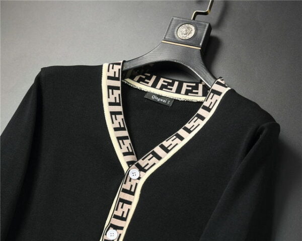 Fendi Wool Cardigan Black For Men