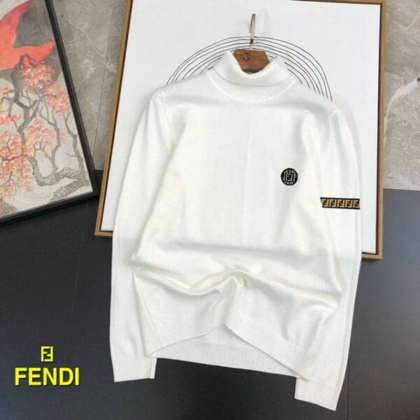 Fendi Wool Sweater Pullover White For Men