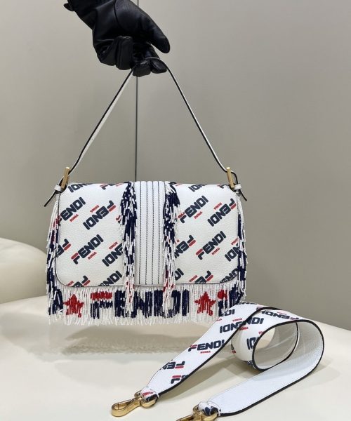 1:1 Replica FENDI x FILA Mania Beaded Baguette Multicolour Bag For Woman 26cm/10in