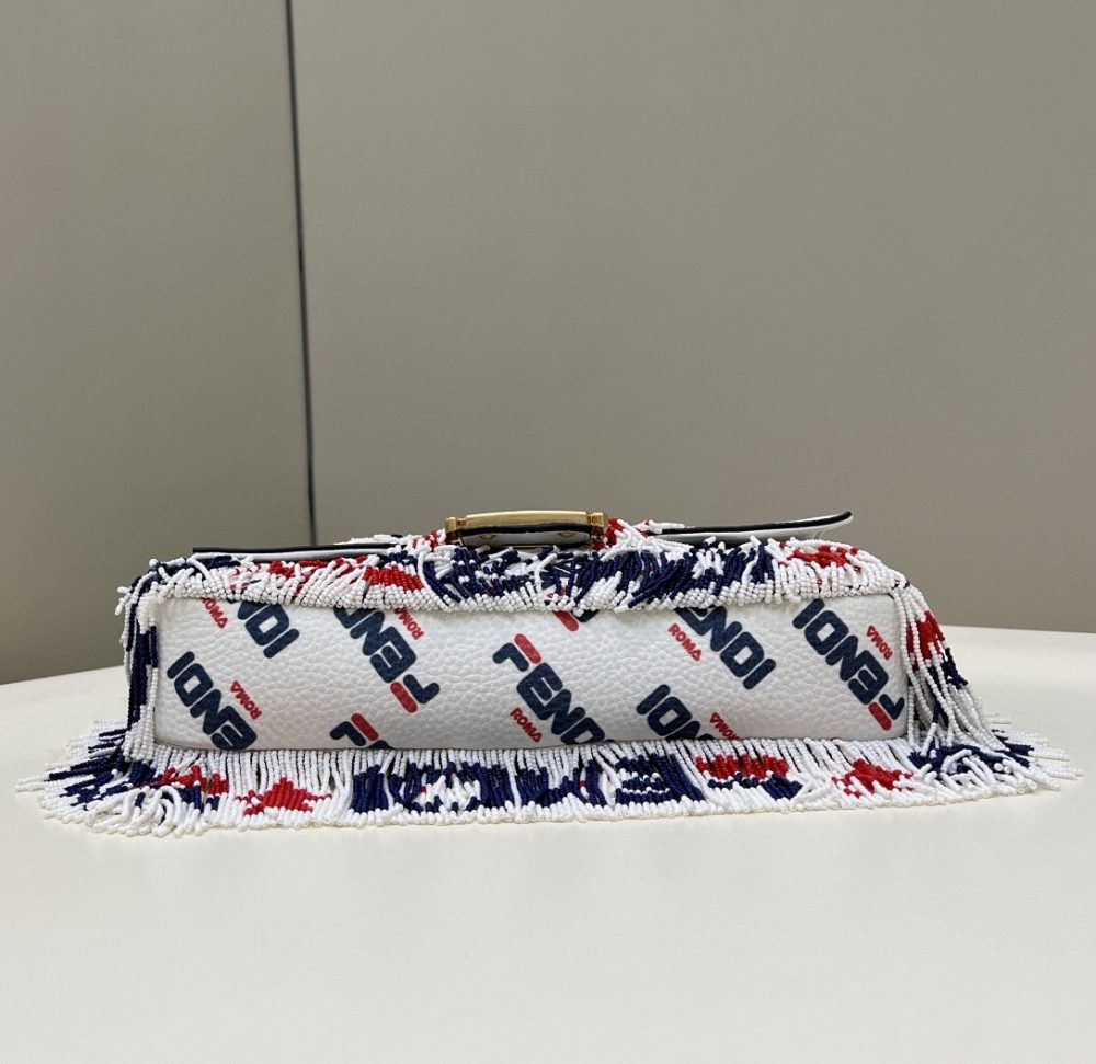 1:1 Replica FENDI x FILA Mania Beaded Baguette Multicolour Bag For Woman 26cm/10in - Image 6