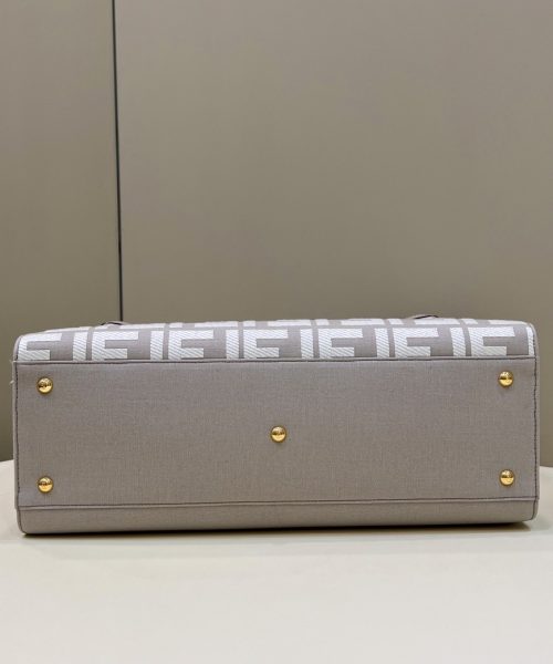 1:1 Replica Fendi X-Tote White canvas FF bag For Woman 41cm/16in 8BH374AKKYF1HZ1