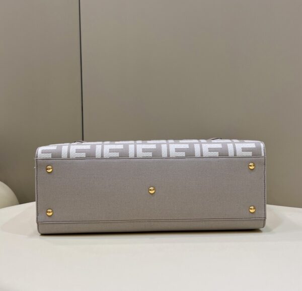 1:1 Replica Fendi X-Tote White canvas FF bag For Woman 41cm/16in 8BH374AKKYF1HZ1