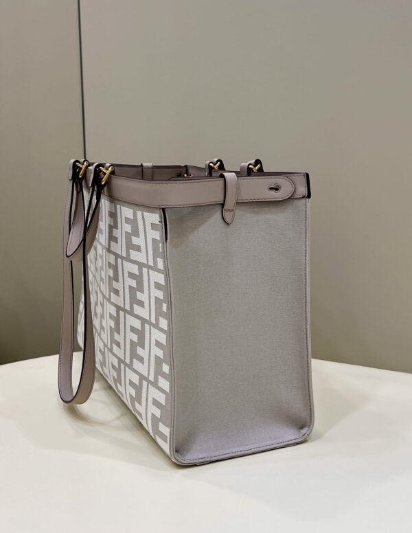 1:1 Replica Fendi X-Tote White canvas FF bag For Woman 41cm/16in 8BH374AKKYF1HZ1
