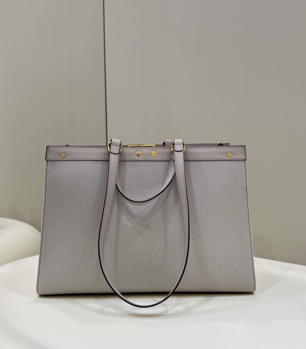 1:1 Replica Fendi X-Tote White canvas FF bag For Woman 41cm/16in 8BH374AKKYF1HZ1