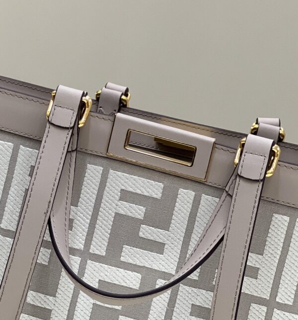 1:1 Replica Fendi X-Tote White canvas FF bag For Woman 41cm/16in 8BH374AKKYF1HZ1