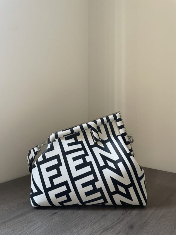 1:1 Replica First Midi Bag Black And White For Women 12.5in/ 32cm