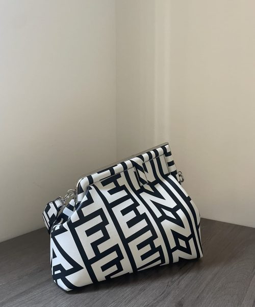 1:1 Replica First Midi Bag Black And White For Women 12.5in/ 32cm