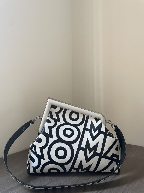 1:1 Replica First Midi Bag Black And White For Women 12.5in/ 32cm