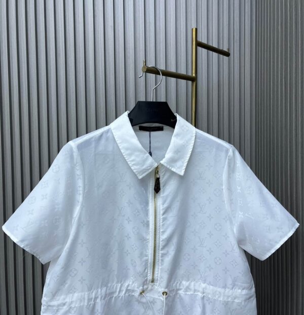 Flared Dress With Zipper White For Women