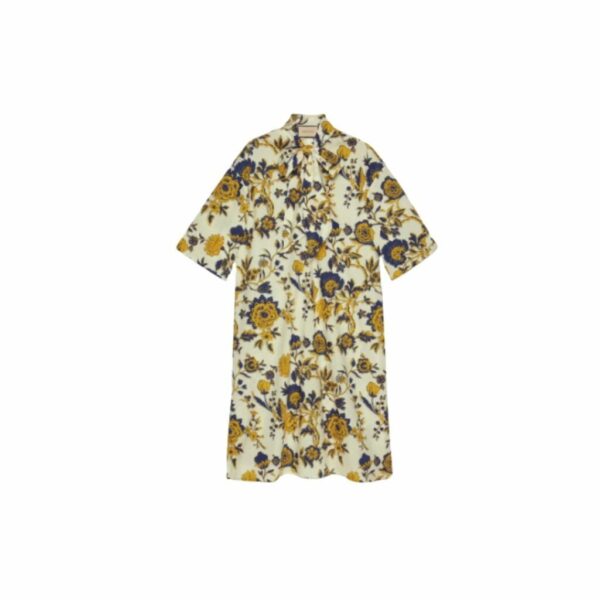 Floral Print Cotton Dress Multicolor For Women 741698 ZAMWZ 9306