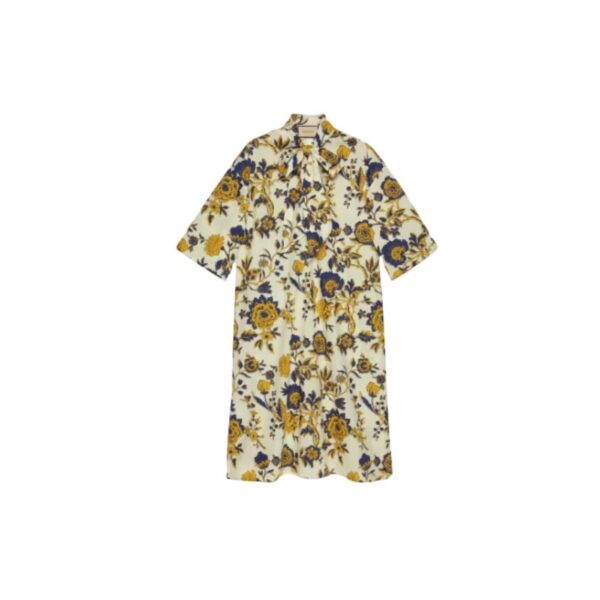 Floral Print Cotton Dress Multicolor For Women 741698 ZAMWZ 9306