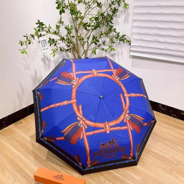 Folding Umbrella Printed In Circle Blue