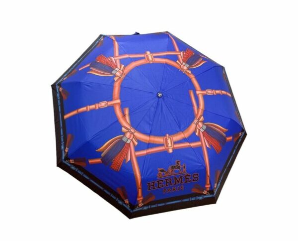 Folding Umbrella Printed In Circle Blue