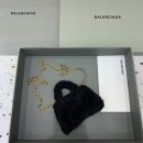 Furry Hourglass XS Handbag With Chain In Black For Women 5.5in/14cm