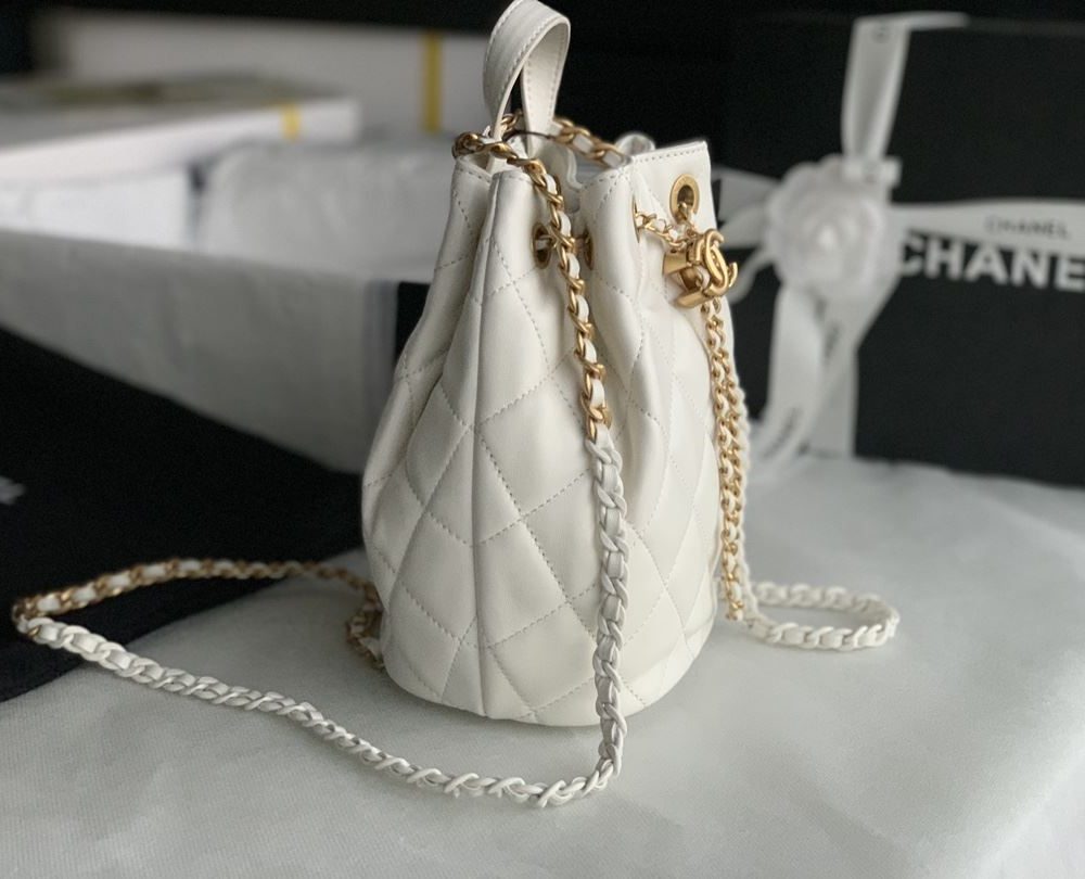 [REP 1:1] Gaiera Chain Bucket Black/White/Pink/Yellow For Women 7.5in / 19cm AS3211