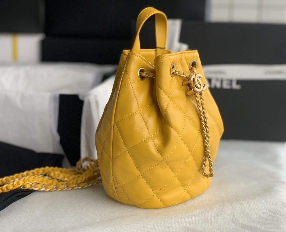 [REP 1:1] Gaiera Chain Bucket Black/White/Pink/Yellow For Women 7.5in / 19cm AS3211