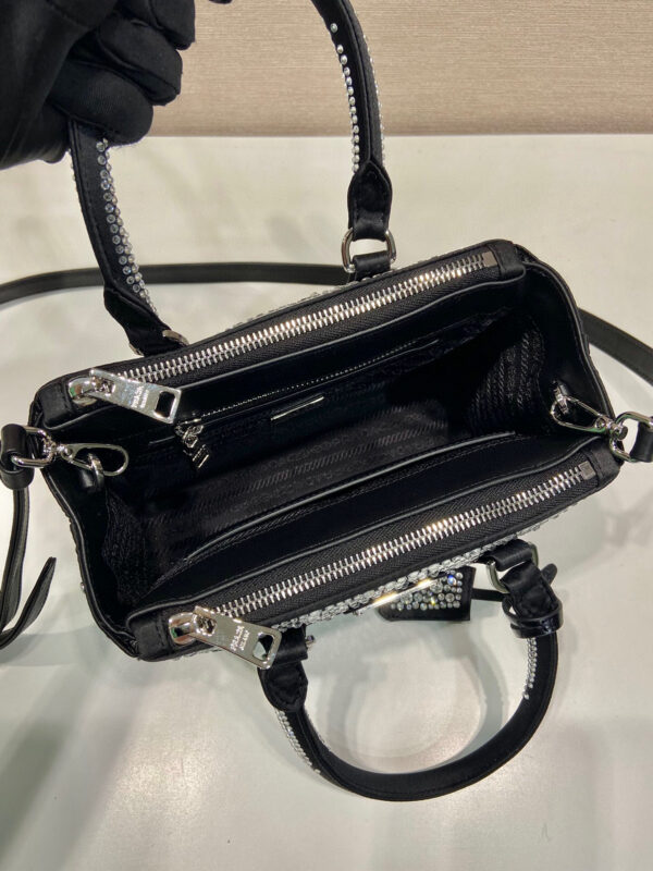 Galleria Satin Mini-Bag With Crystals In Black For Women 7.8 in/ 20 cm 1BA906_2AWL_F063R_V_EOY