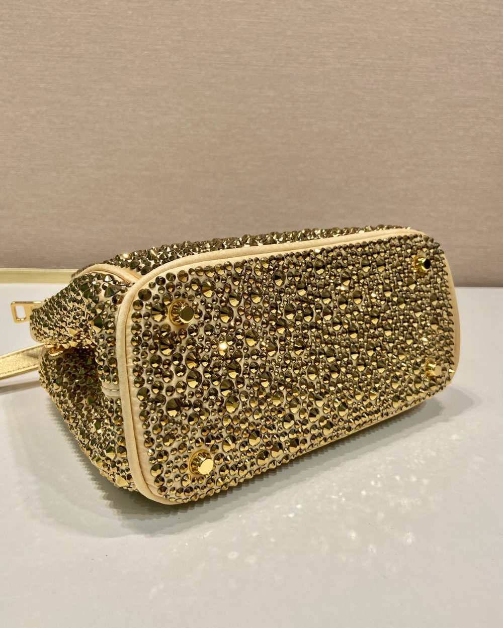 Galleria Satin Mini-Bag With Crystals In Black For Women 7.8 in/ 20 cm 1BA906_2AWL_F063R_V_EOY