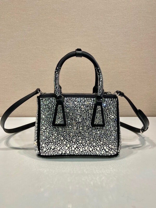 Galleria Satin Mini-Bag With Crystals In Black For Women 7.8 in/ 20 cm 1BA906_2AWL_F063R_V_EOY