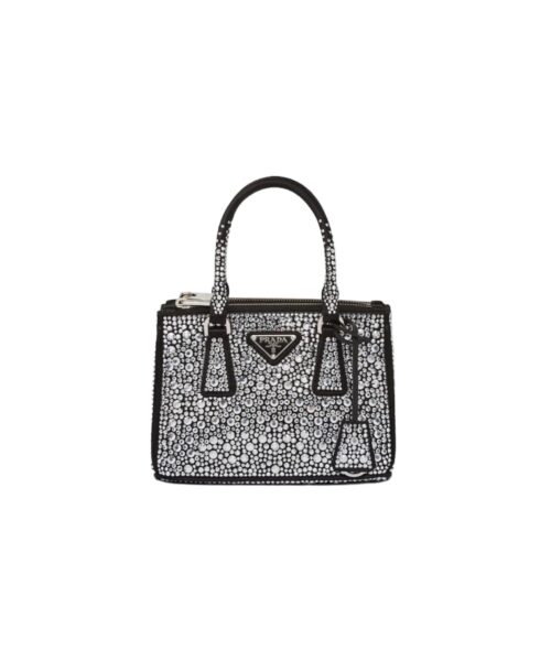 Galleria Satin Mini-Bag With Crystals In Black For Women 7.8 in/ 20 cm 1BA906_2AWL_F063R_V_EOY