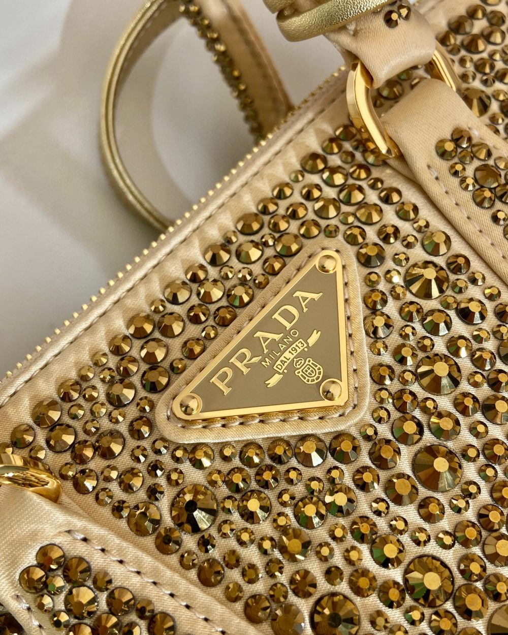 Galleria Satin Mini-Bag With Crystals In Black For Women 7.8 in/ 20 cm 1BA906_2AWL_F063R_V_EOY