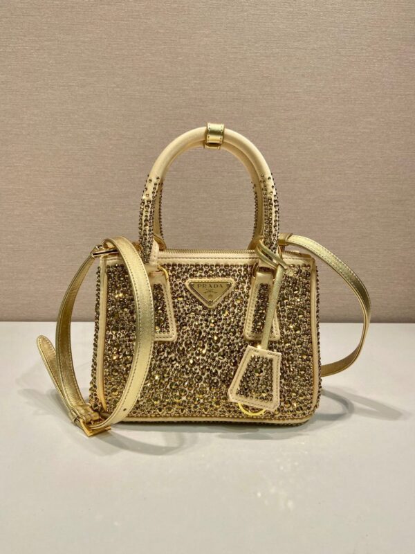 Galleria Satin Mini-Bag With Crystals In Black For Women 7.8 in/ 20 cm 1BA906_2AWL_F063R_V_EOY