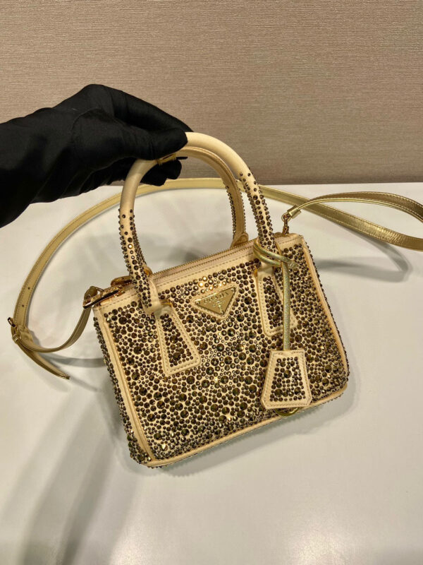 Galleria Satin Mini-Bag With Crystals In Black For Women 7.8 in/ 20 cm 1BA906_2AWL_F063R_V_EOY