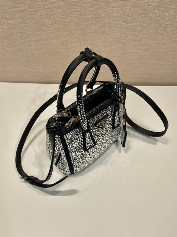 Galleria Satin Mini-Bag With Crystals In Black For Women 7.8 in/ 20 cm 1BA906_2AWL_F063R_V_EOY