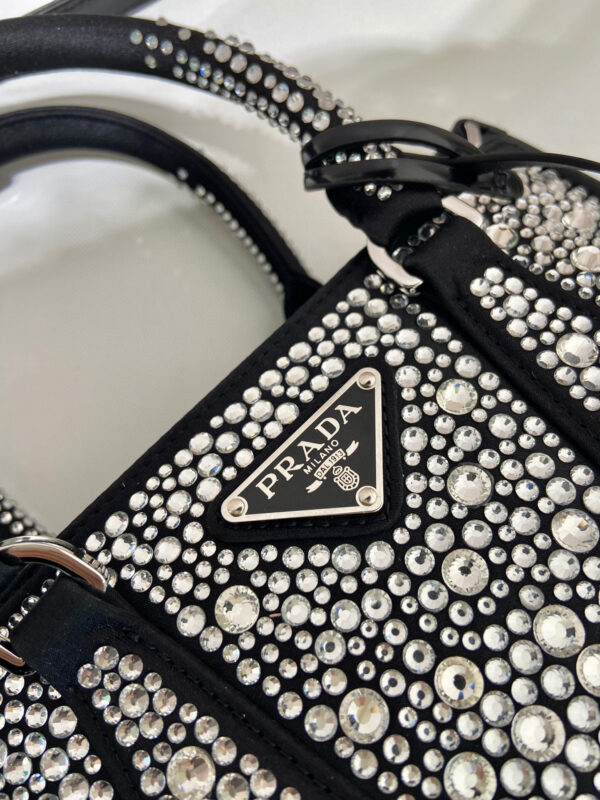 Galleria Satin Mini-Bag With Crystals In Black For Women 7.8 in/ 20 cm 1BA906_2AWL_F063R_V_EOY