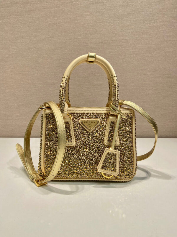Galleria Satin Mini-Bag With Crystals In Black For Women 7.8 in/ 20 cm 1BA906_2AWL_F063R_V_EOY