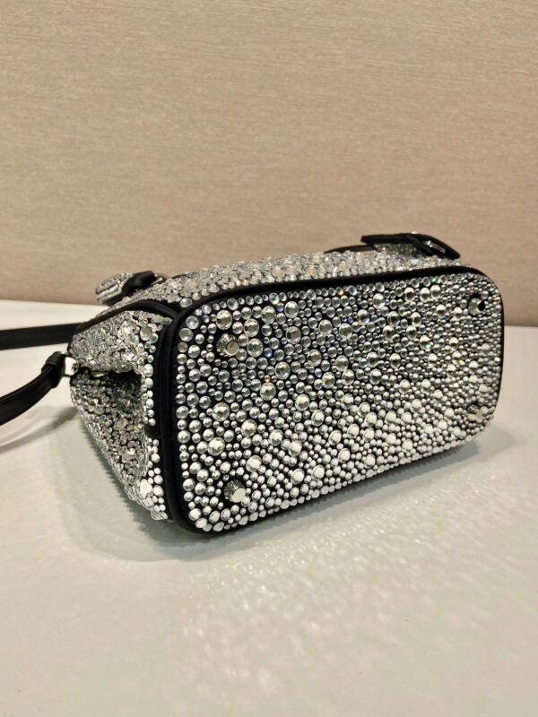 Galleria Satin Mini-Bag With Crystals In Black For Women 7.8 in/ 20 cm 1BA906_2AWL_F063R_V_EOY