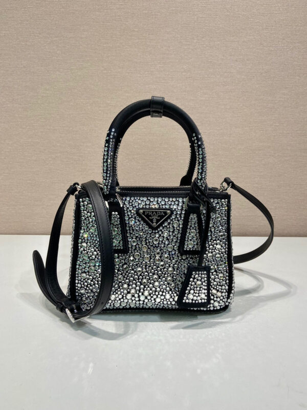 Galleria Satin Mini-Bag With Crystals In Black For Women 7.8 in/ 20 cm 1BA906_2AWL_F063R_V_EOY