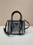 Galleria Satin Mini-Bag With Crystals In Black For Women 7.8 in/ 20 cm 1BA906_2AWL_F063R_V_EOY