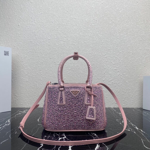 Galleria Satin Mini-Bag With Crystals In Pink For Women 7.8in/ 20cm 1BA906_2AWL_F0E18_V_EOY
