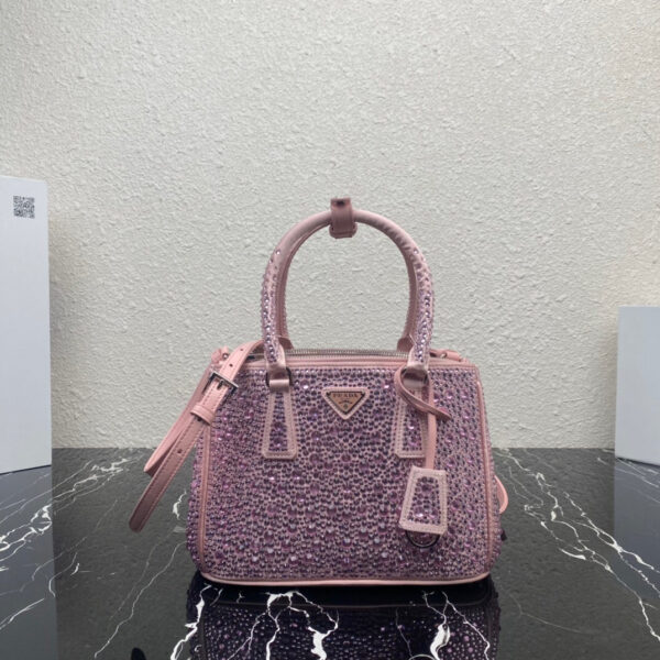 Galleria Satin Mini-Bag With Crystals In Pink For Women 7.8in/ 20cm 1BA906_2AWL_F0E18_V_EOY