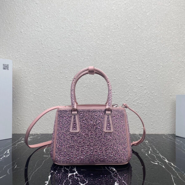 Galleria Satin Mini-Bag With Crystals In Pink For Women 7.8in/ 20cm 1BA906_2AWL_F0E18_V_EOY