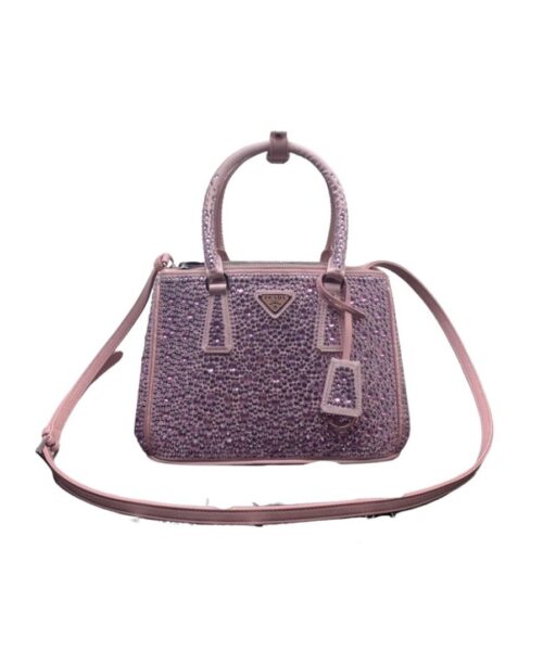 Galleria Satin Mini-Bag With Crystals In Pink For Women 7.8in/ 20cm 1BA906_2AWL_F0E18_V_EOY