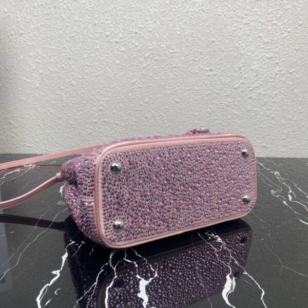 Galleria Satin Mini-Bag With Crystals In Pink For Women 7.8in/ 20cm 1BA906_2AWL_F0E18_V_EOY
