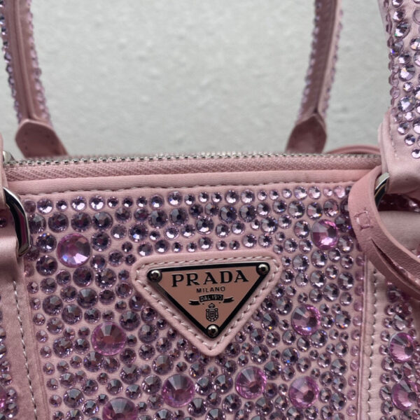 Galleria Satin Mini-Bag With Crystals In Pink For Women 7.8in/ 20cm 1BA906_2AWL_F0E18_V_EOY