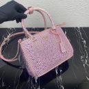 Galleria Satin Mini-Bag With Crystals In Pink For Women 7.8in/ 20cm 1BA906_2AWL_F0E18_V_EOY
