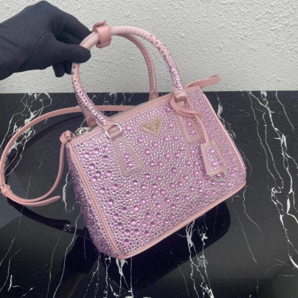 Galleria Satin Mini-Bag With Crystals In Pink For Women 7.8in/ 20cm 1BA906_2AWL_F0E18_V_EOY