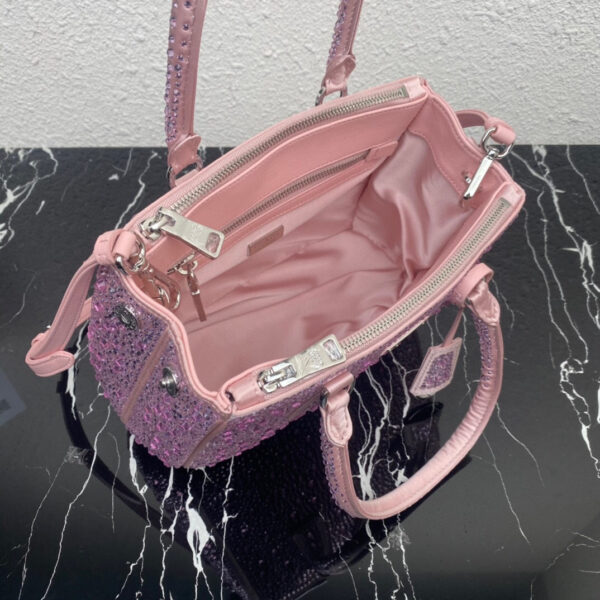 Galleria Satin Mini-Bag With Crystals In Pink For Women 7.8in/ 20cm 1BA906_2AWL_F0E18_V_EOY