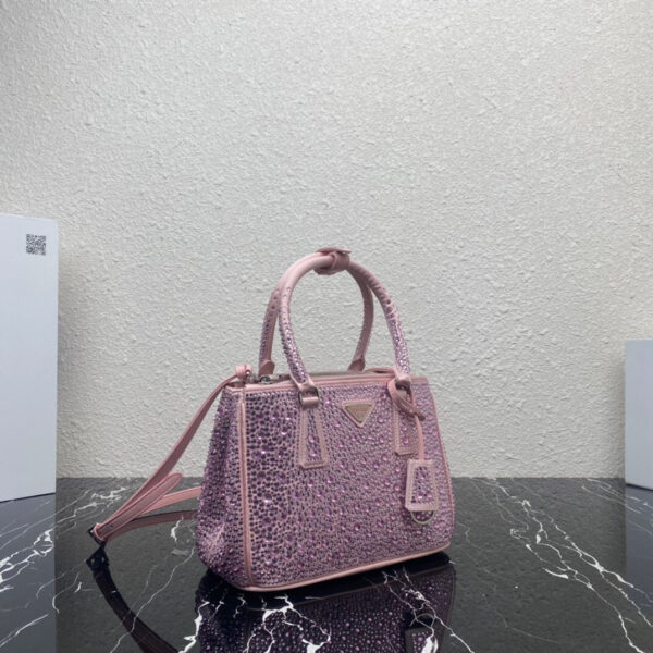 Galleria Satin Mini-Bag With Crystals In Pink For Women 7.8in/ 20cm 1BA906_2AWL_F0E18_V_EOY