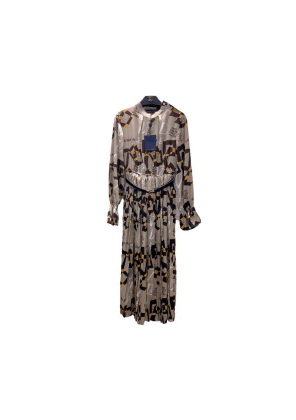 Geometry Pattern Long Dress Grey For Women