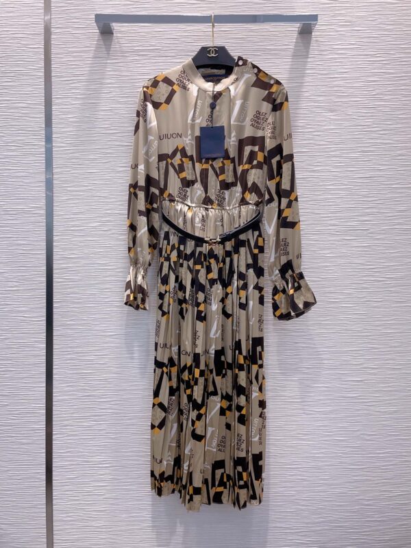 Geometry Pattern Long Dress Grey For Women