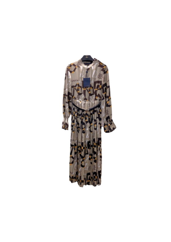 Geometry Pattern Long Dress Grey For Women