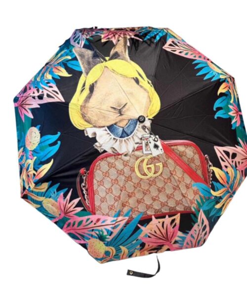 GG Folding Umbrella With Cartoon Black